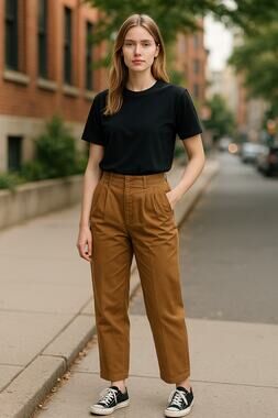 GIORGIO ARMANI Pants Size 30 / Size L Slacks Tan Pleated Brown Straight Leg